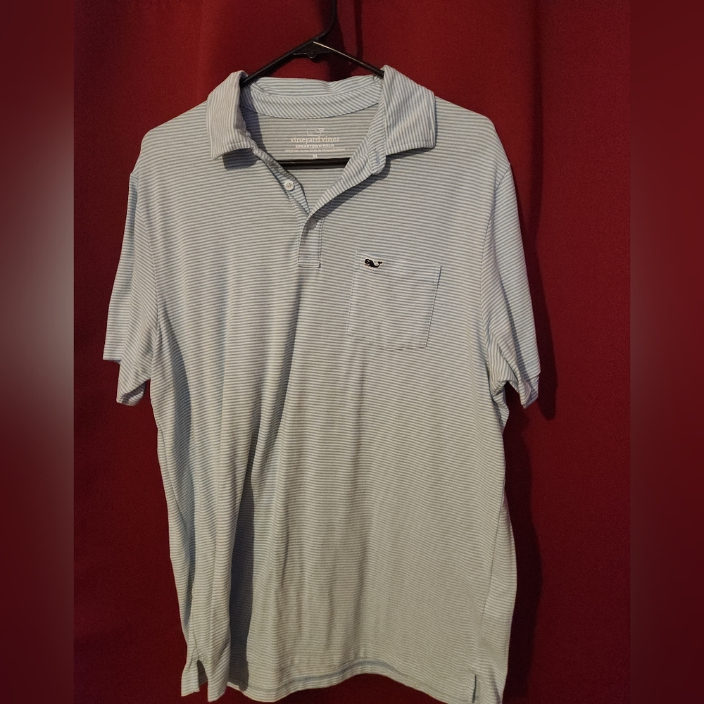 Vineyard Vines Men's Blue Striped Shirt